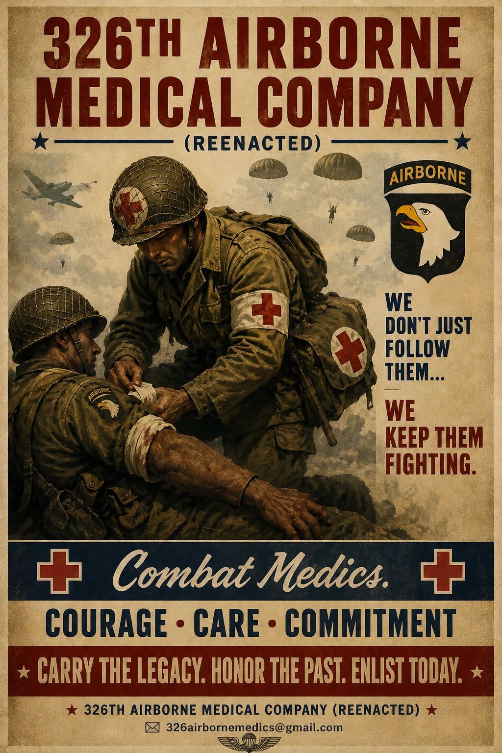 326th Airborne Medical Company recruiting poster